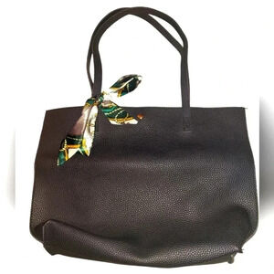 Faux Leather Twilly Scarf Tote